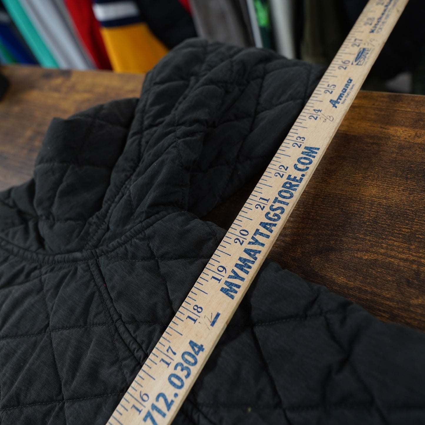 (M) L.L. Bean Diamond-Quilted Jacket Blanket Lined Plaid Women's M Black Preppy