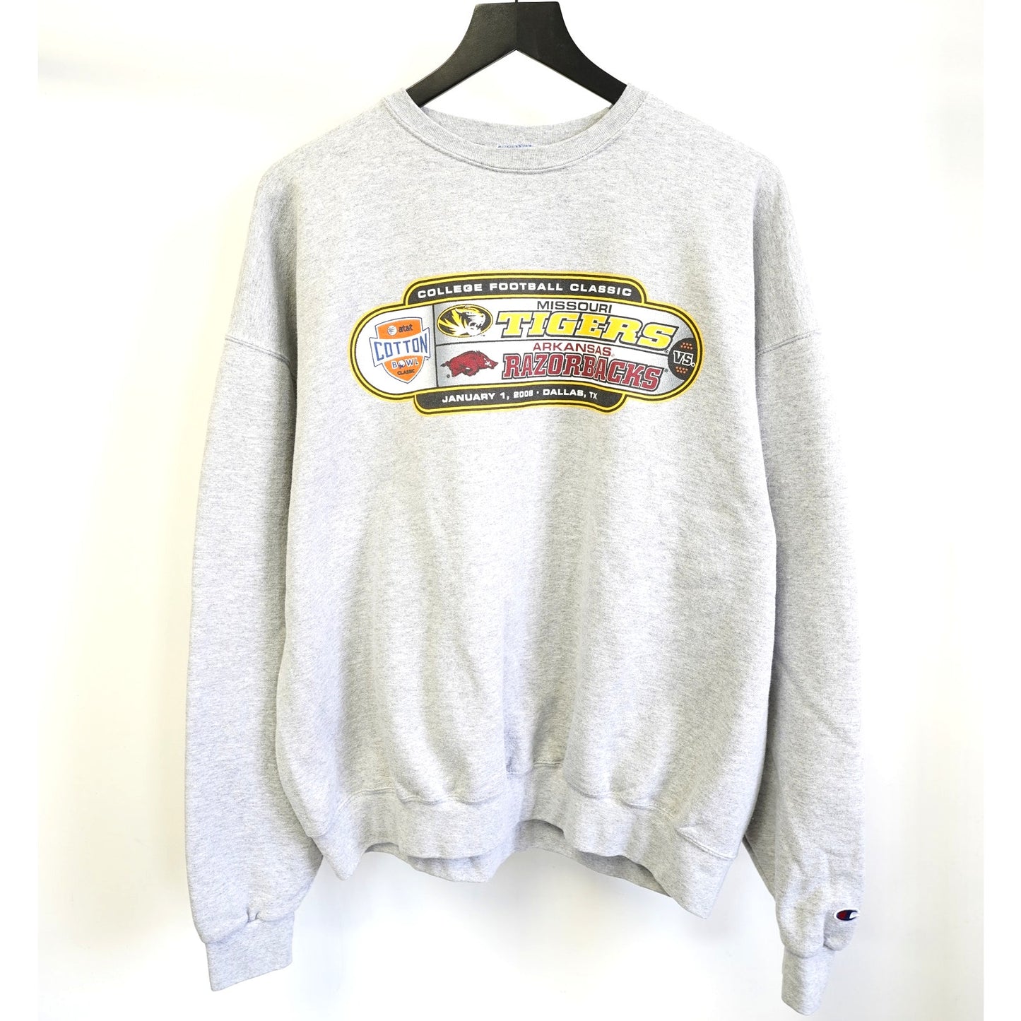 (XL) Vintage Missouri Tigers Vs. Arkansas 2000s Sweatshirt Men's XL Champion Gray