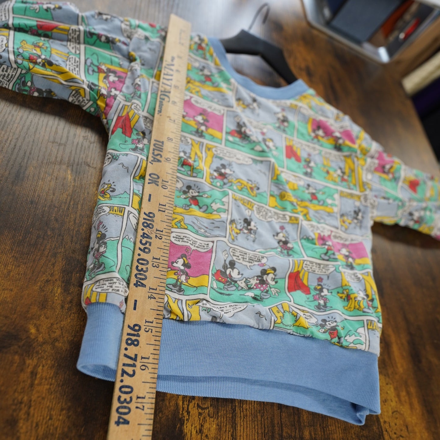 (Kids 4T) Vintage Mickey Mouse Reversible Disney Sweatshirt Kids 4T 90s Cartoon Pastel