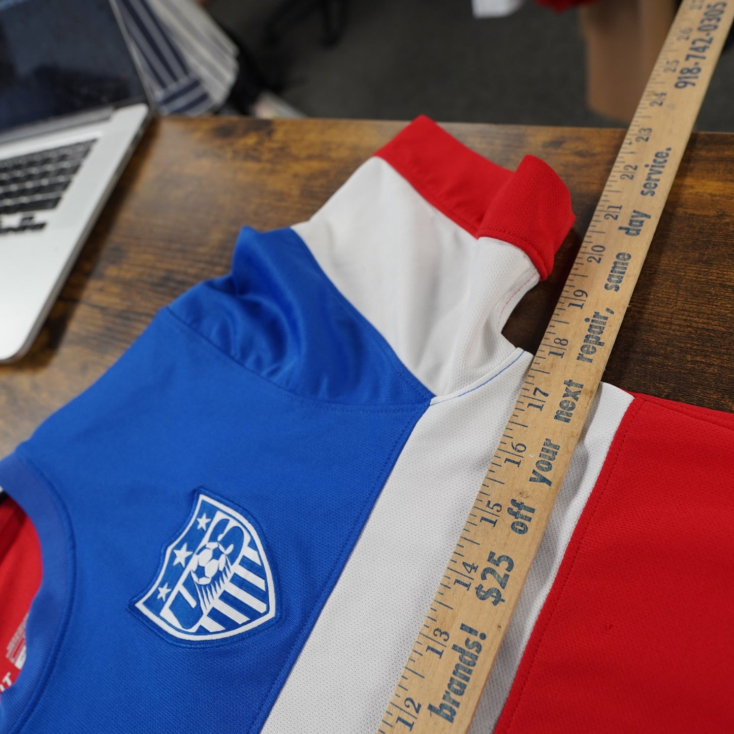 (S) Nike USMNT 2014 World Cup Away Soccer Jersey "Bomb Pop" Men's S Red Blue