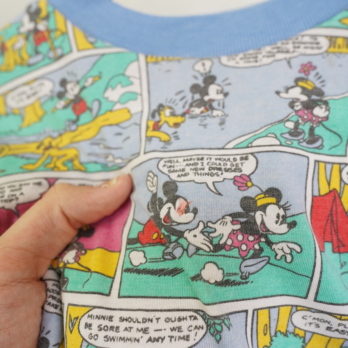 (Kids 4T) Vintage Mickey Mouse Reversible Disney Sweatshirt Kids 4T 90s Cartoon Pastel