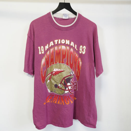 (XL) Vintage Florida State Seminoles 1993 Champs T-Shirt Men's XL Red 90s Retro FSU