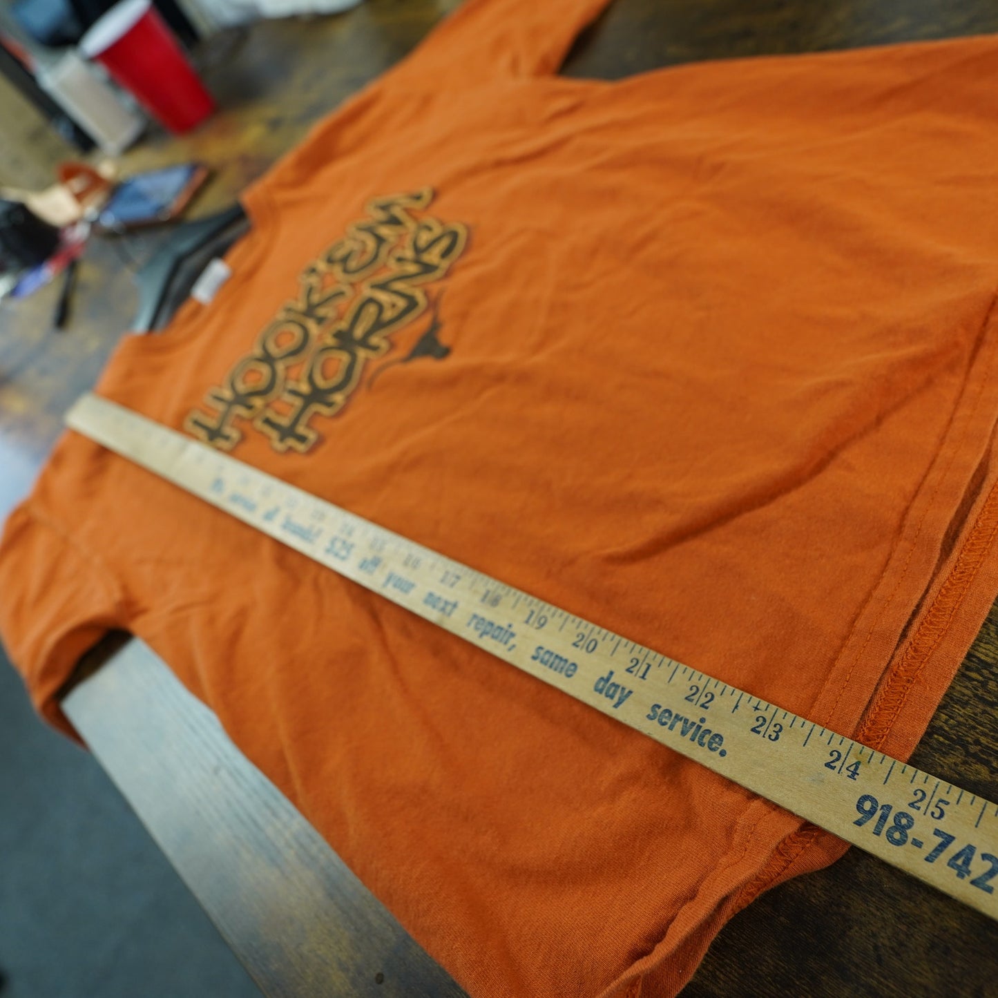 (S) Texas Longhorns Hook'em Horns Retro Burnt Orange T-Shirt Women's S Youth XL