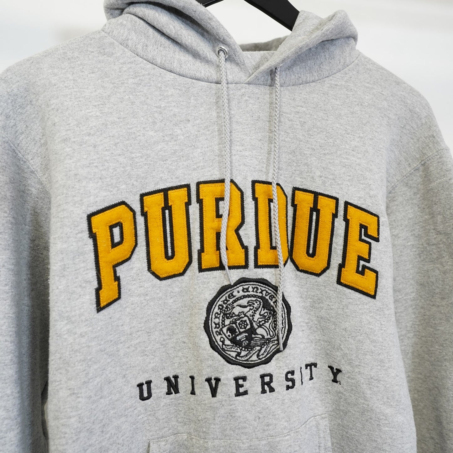 (S) Vintage Purdue University Boilermakers Embroidered Champion Hoodie Men's S Gray