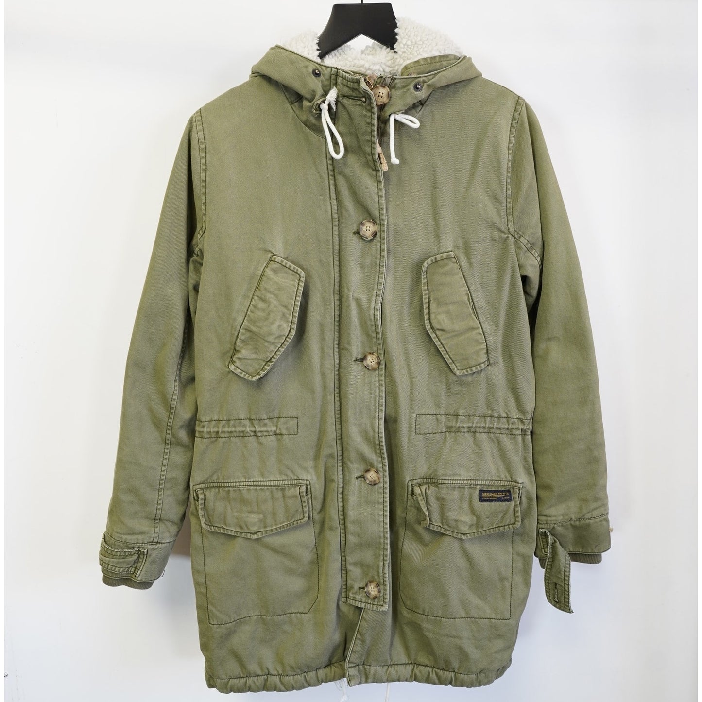 (Women's M) Vintage Abercrombie & Fitch Military Jacket Sherpa Lined Women's M Green Y2K
