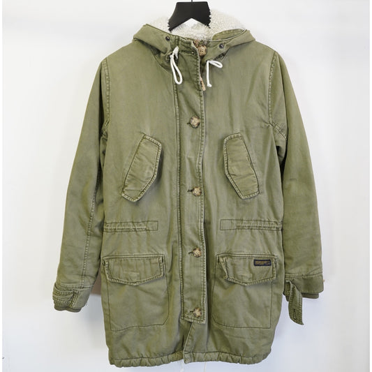 (Women's M) Vintage Abercrombie & Fitch Military Jacket Sherpa Lined Women's M Green Y2K
