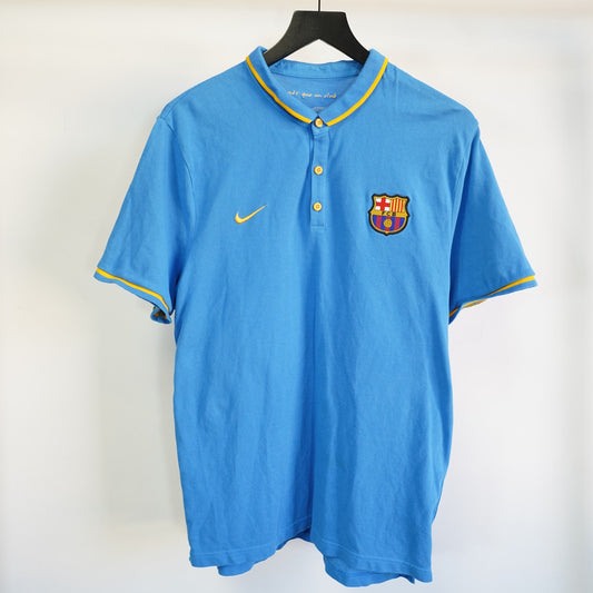 (XL) Nike FC Barcelona Blue Polo Shirt Men's XL Soccer Football La Liga FCB
