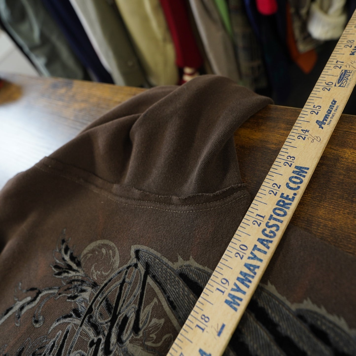 (M) Vintage Y2K Jesus Christ Full Zip Religious Sweater Men's M Brown 2000s Tribal