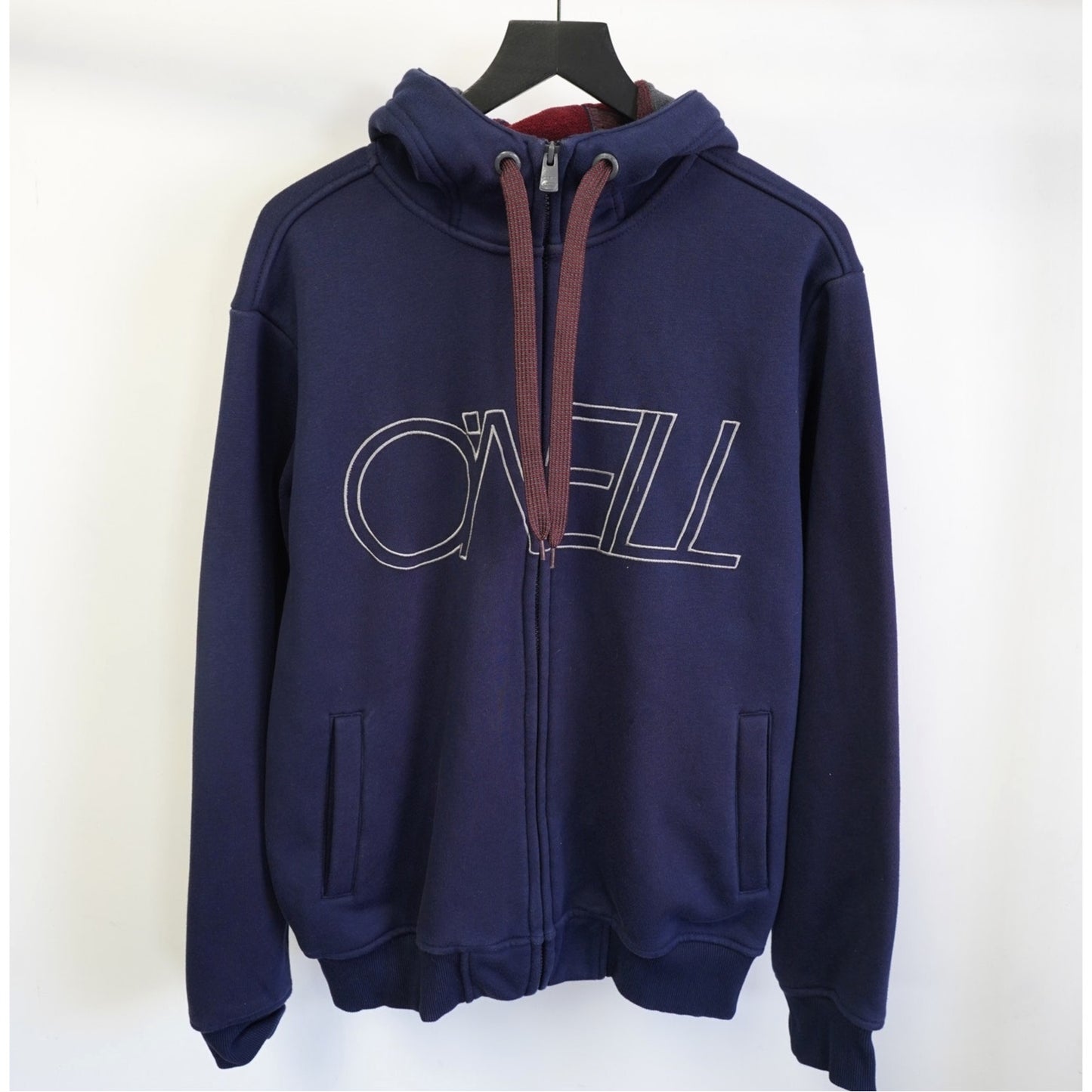 (L) Vintage O'neill Surf & Skate Y2K Full Zip Hoodie Men's L Navy Blue Lined 2000s