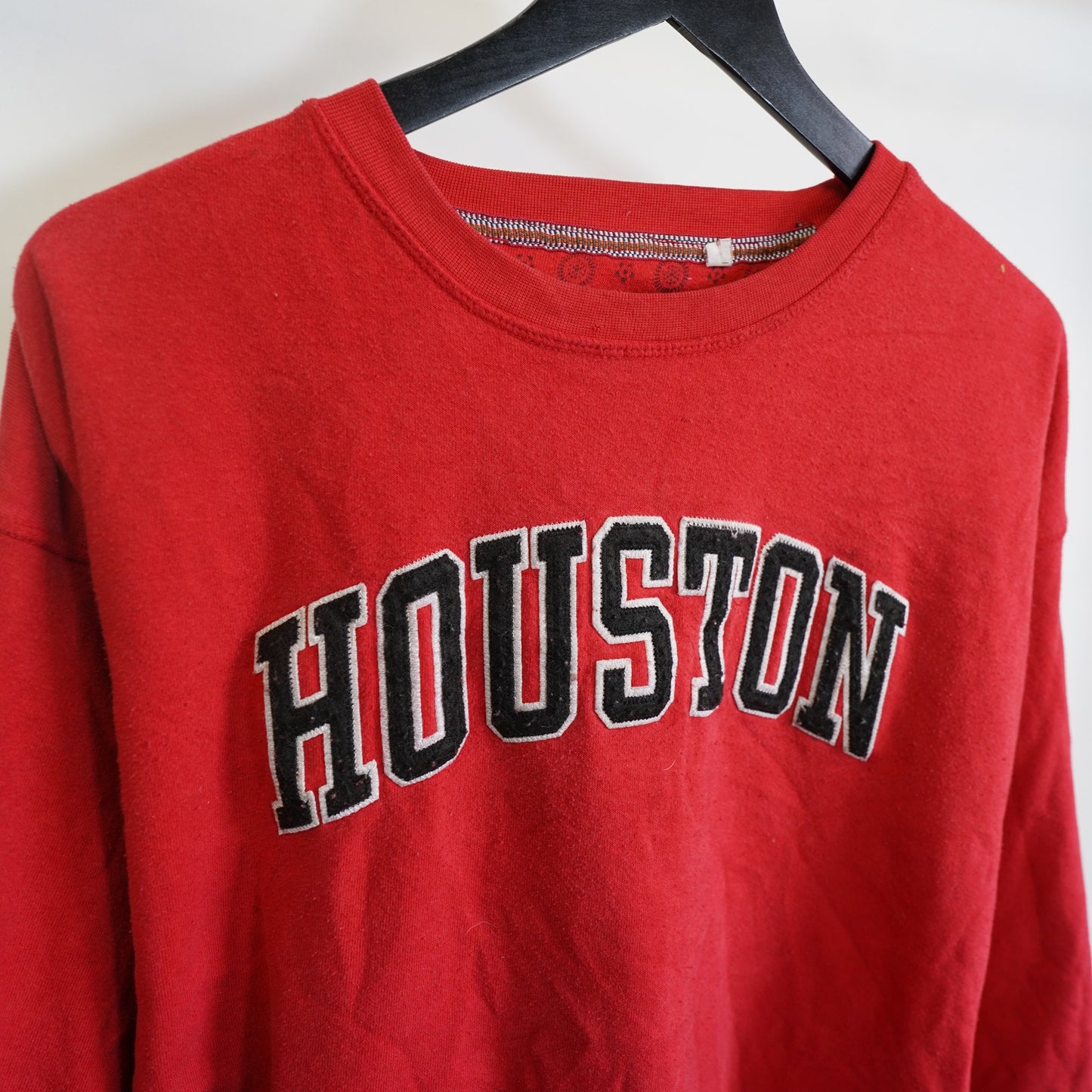(Women's L) University of Houston Cougars Embroidered Sweatshirt Women's L Red UH