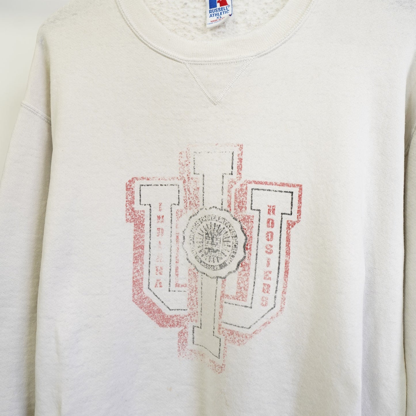 (XL) University of Indiana Hoosiers 90s Russell Athletic Sweatshirt Men's XL White