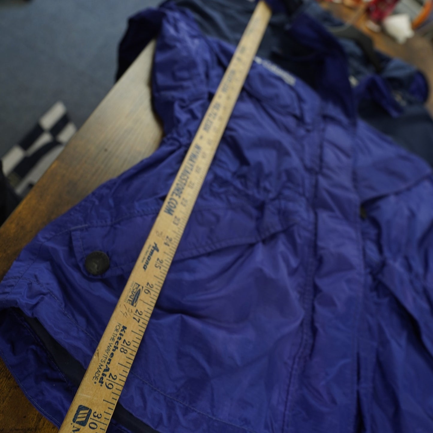 (Women's L) Vintage Columbia Titanium Omni-Tech Windbreaker Rain Coat Ladies L Blue 90s