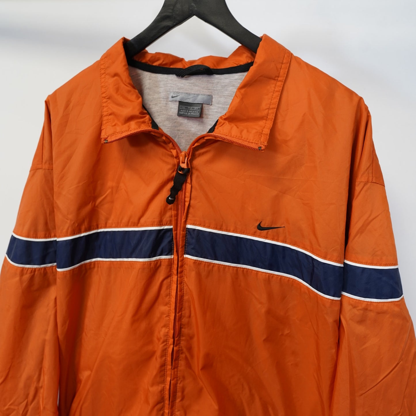 (XXL) Vintage Orange Nike 2000s Windbreaker Men's XXL Cotton Lined 2000s Running