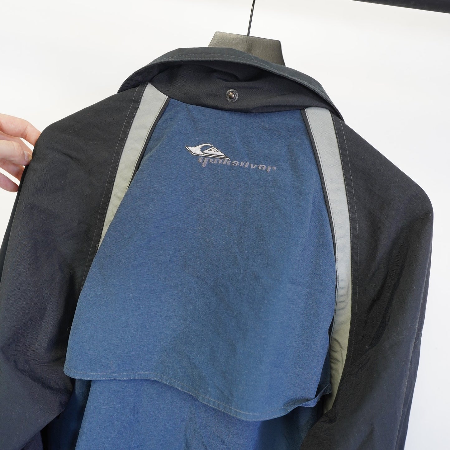 (L) Vintage Quicksilver Snow Ski Jacket Men's L 90s Blue Black Surf Skate 2000s