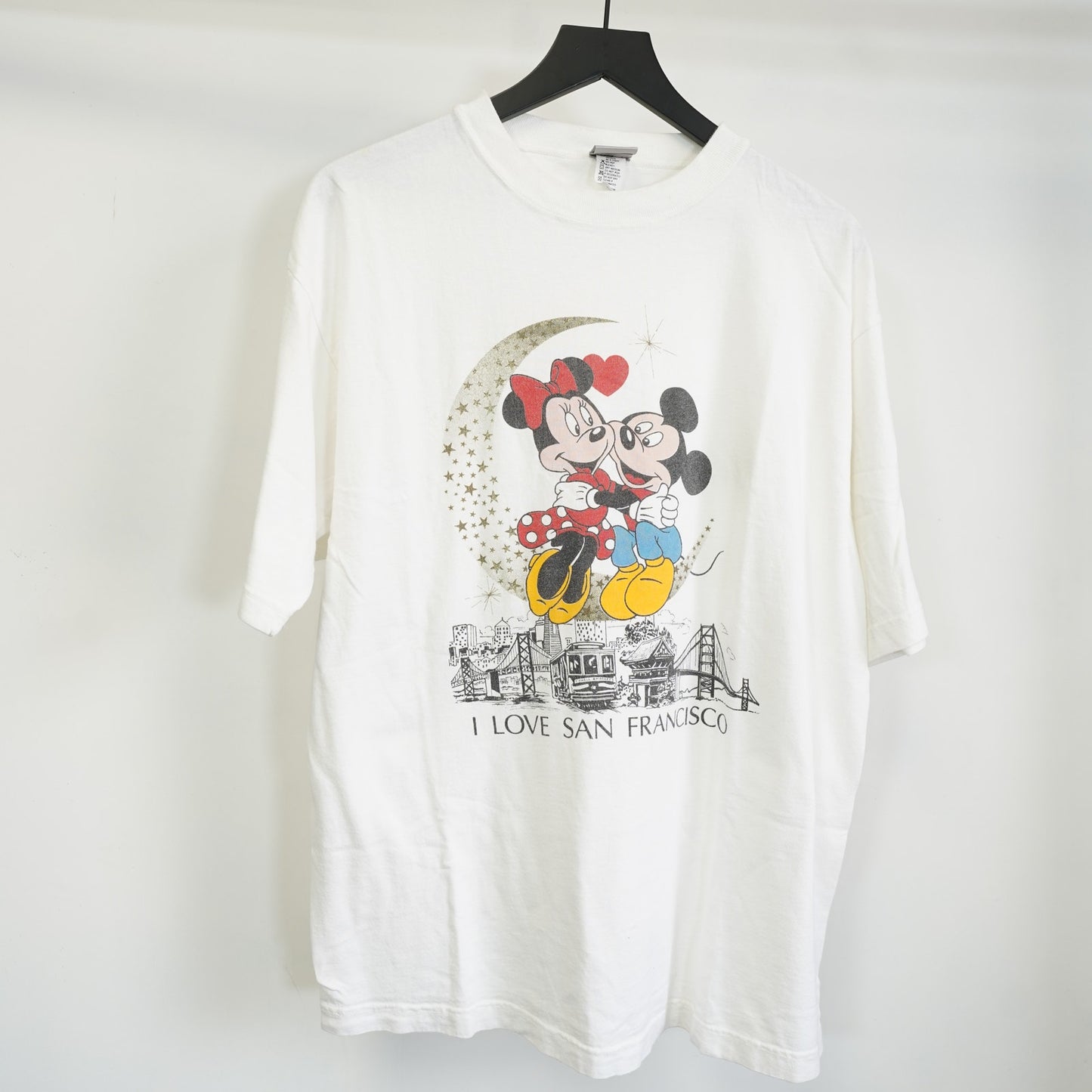 (L) Vintage Mickey & Minnie Mouse Disney T-Shirt Men's L White 90s San Francisco