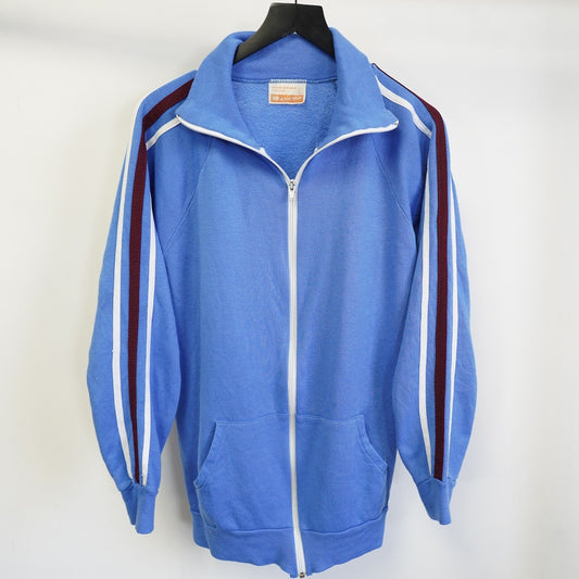 True Vintage 1970s Sears Full Zip Track Jacket Men's M Blue Retro Casual