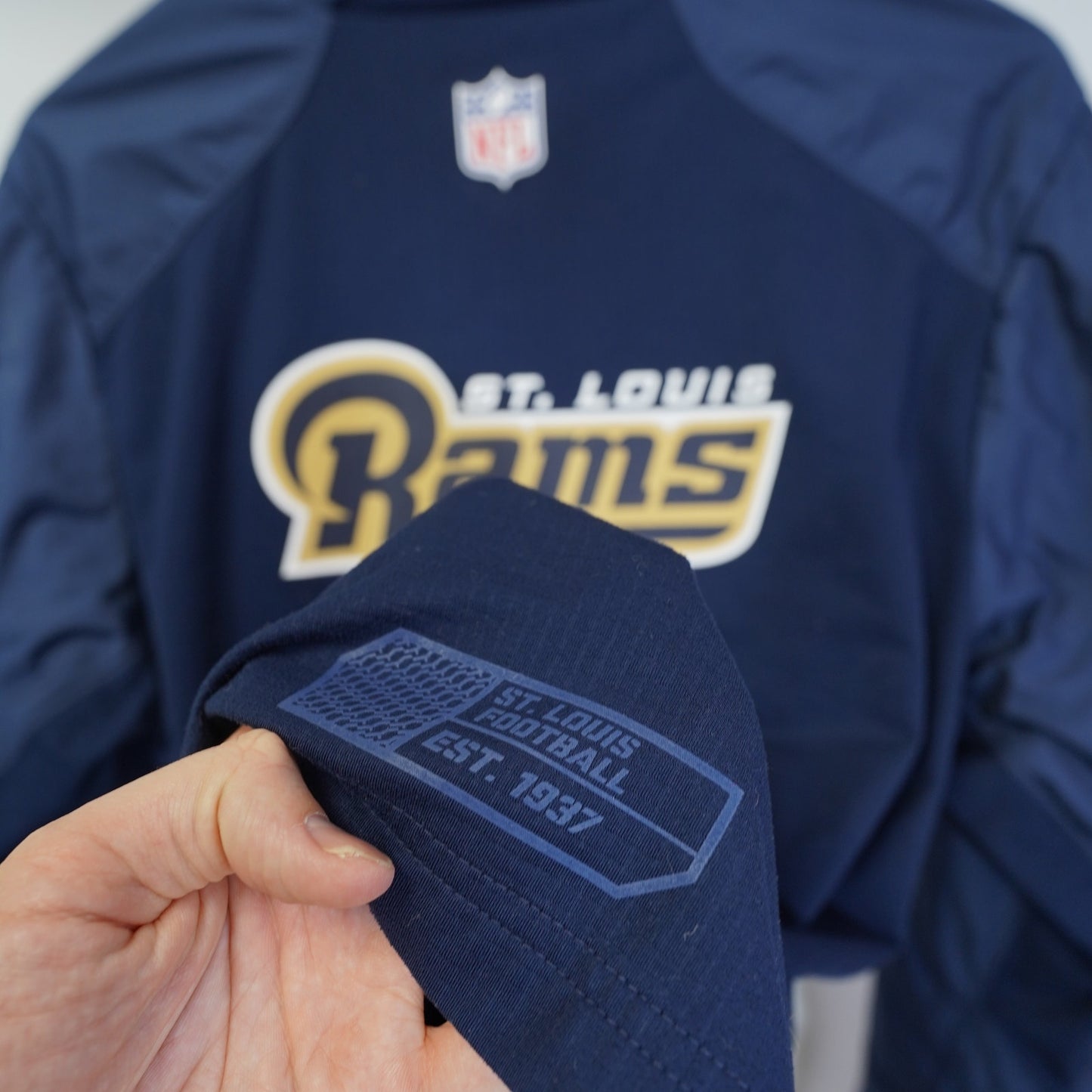 (S) Vintage LA St. Louis Rams Nike Dri-Fit 1/4 Zip Pullover Men's S Navy Jacket