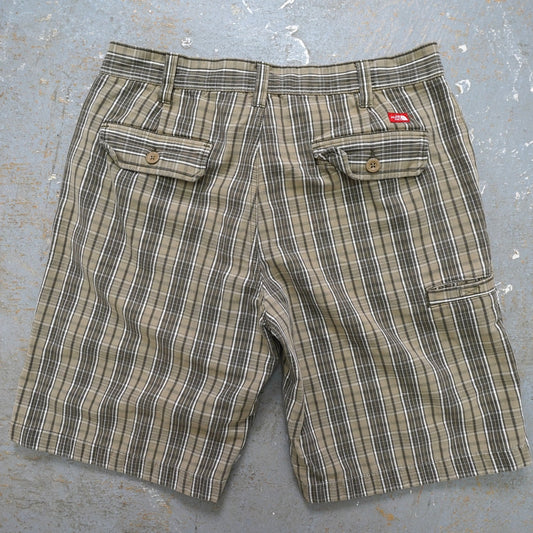 (Sz. 34) The North Face Plaid Hiking Shorts Men's 34 Brown Tan Gorpcore Outdoors Casual