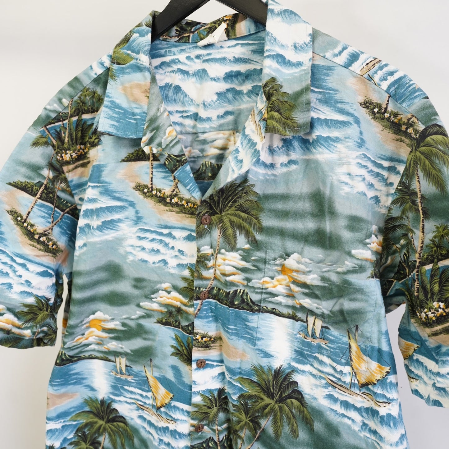 (XXL) Vintage 90s Aloha Republic Hawaiian Shirt Men's XXL Floral Tropical Surf Blue