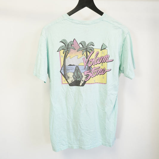 (M) Volcom Stone 2000s Vintage Surf T-Shirt Y2K Skate Men's M Blue Tropical