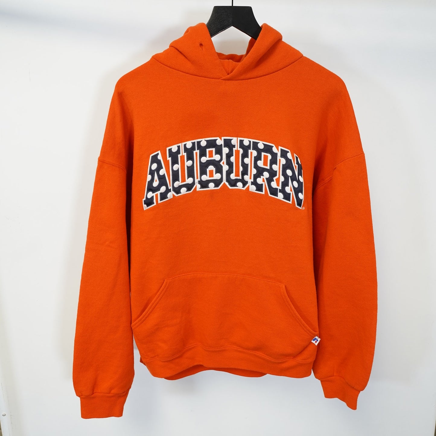 (XL) Auburn Tigers Embroidered Russell Athletic Hoodie Men's XL Orange Polka Dot
