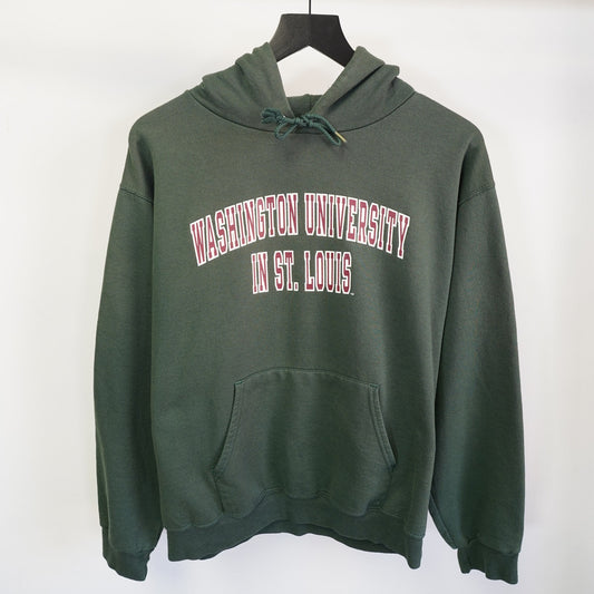 (M) Washington University St. Louis Champion Hoodie Men's M Hunter Green Retro