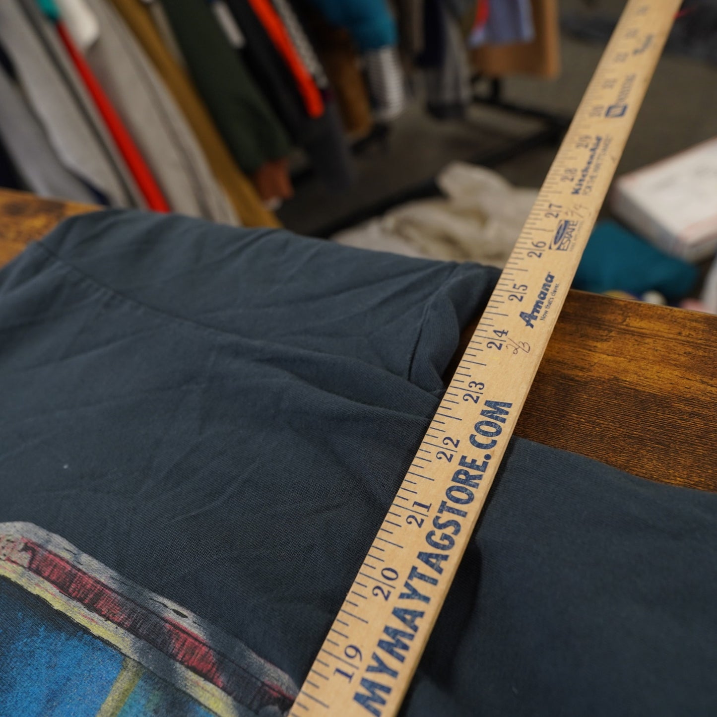 (L) Rhude Lone Wolf Graphic T-Shirt Men's L Navy Blue Grey Streetwear