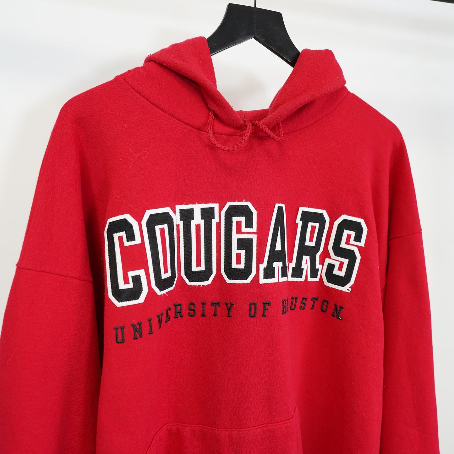 (XL) Vintage University of Houston Cougars Embroidered Hoodie Men's XL Red Sewn 90s