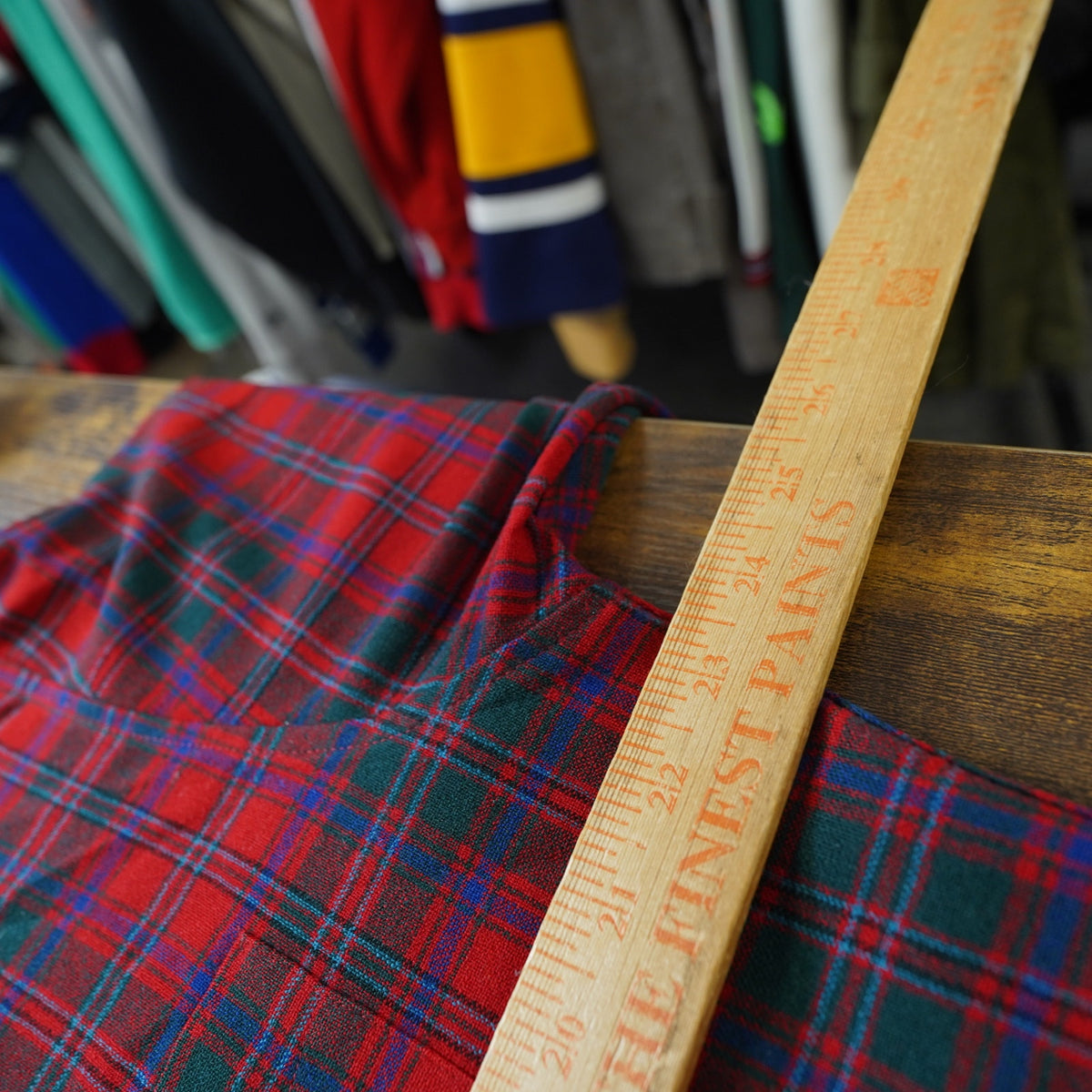(L) True Vintage Pendelton 100% Wool Flannel Button Up Men's L Red Stewart Tartan