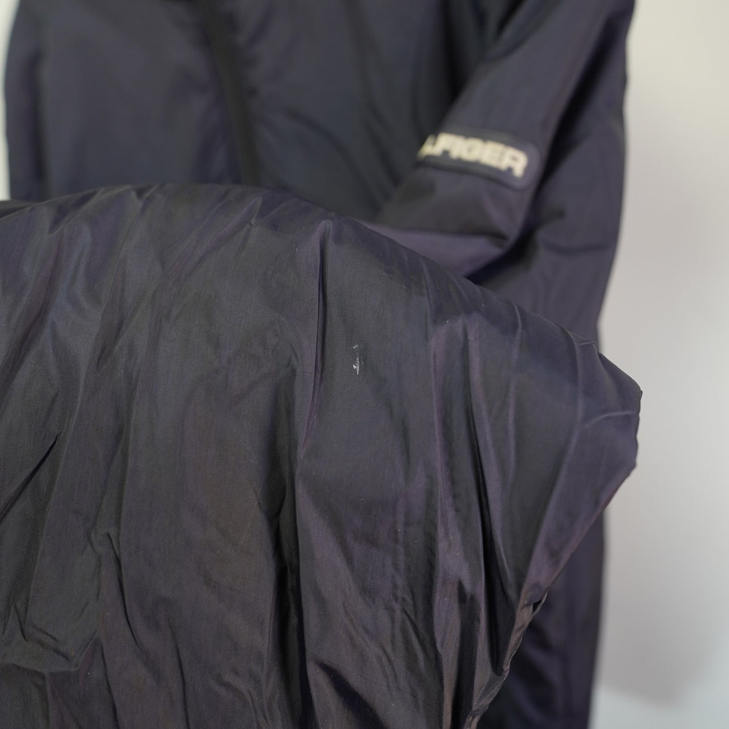 (M) Vintage Tommy Hilfiger Anorak Puffer Jacket Men's M Blue Pullover Retro Hip Hop