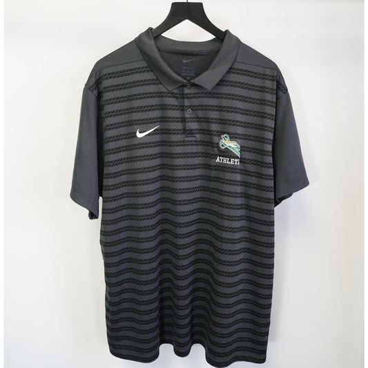 (XXL) Nike P-51 Mustang Fighter Plane Sewn Striped Dri-Fit Golf Polo Shirt Men's XXL
