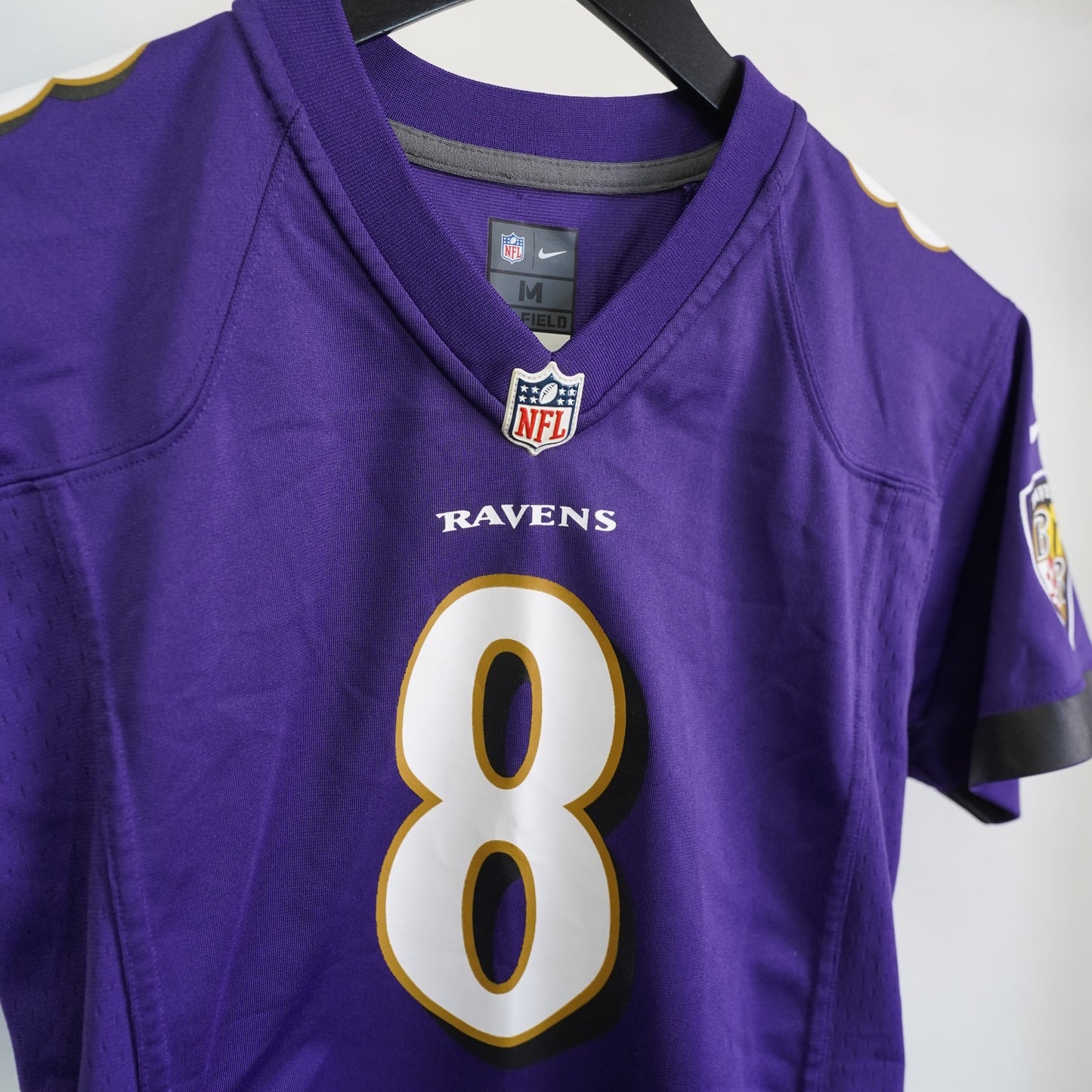 (Boys M) Lamar Jackson Nike On Field Baltimore Ravens Football Jersey Boys M Purple NFL