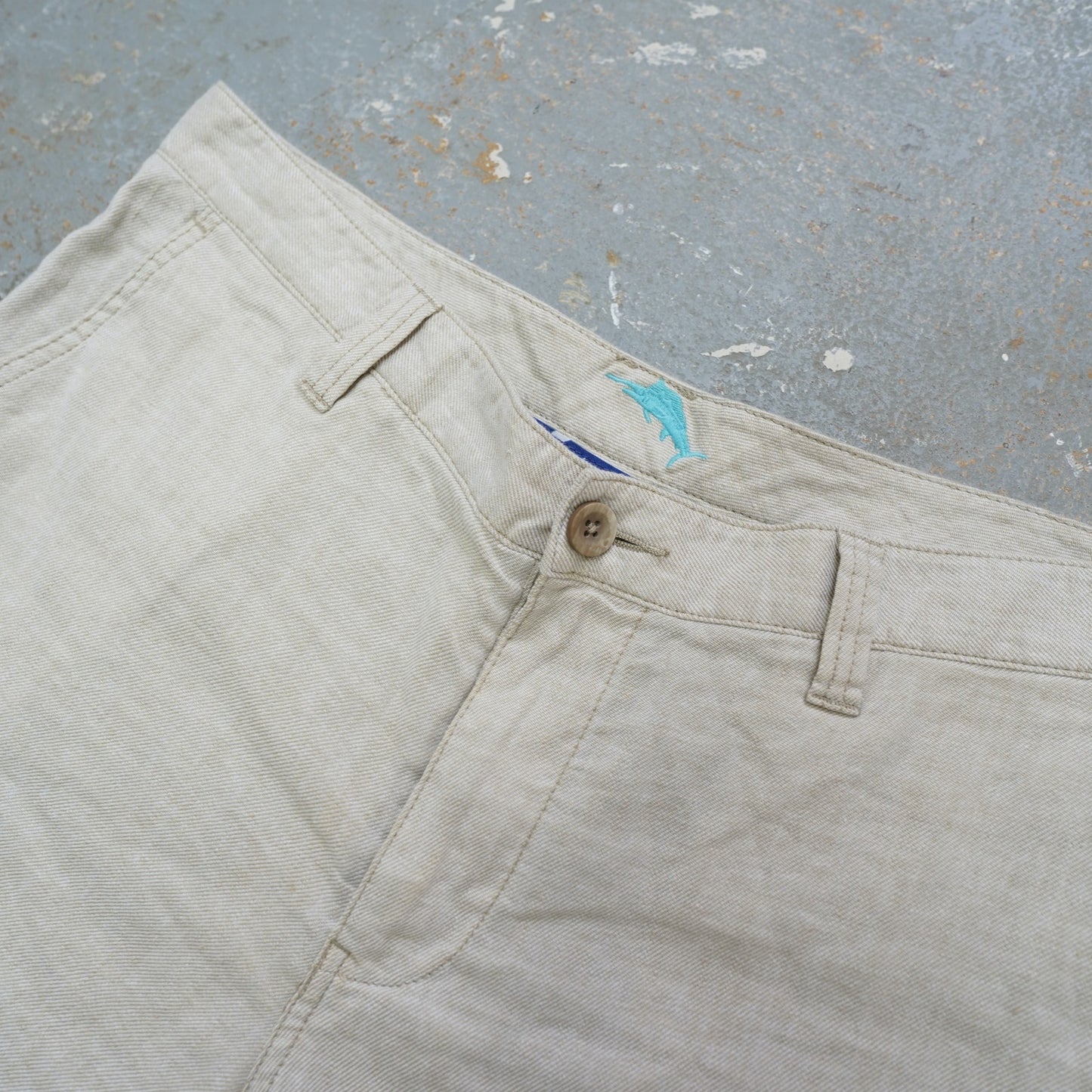 (Sz. 35) Tommy Bahama Beige Linen Blend Shorts Men's Sz 35 Preppy Casual Tan Beach