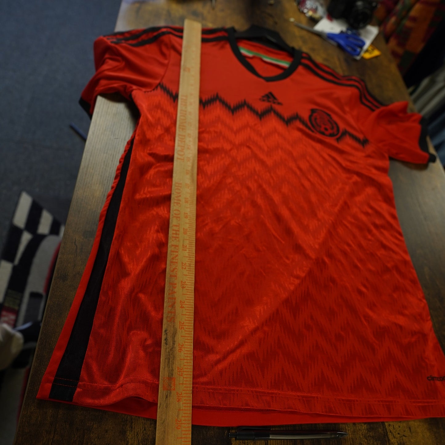 (L) Adidas Mexico 2014 World Cup Away Soccer Jersey Men's L/XL Red Futbol