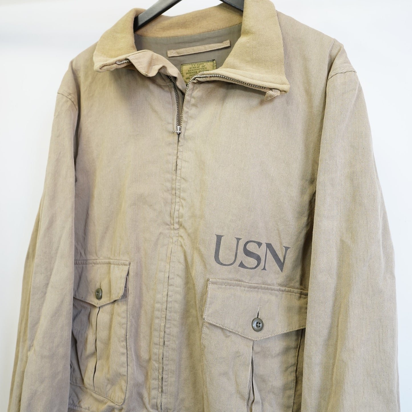 (L) Vintage US Navy Willis & Geiger Aeronautic Pilot Bomber Jacket Men's Sz 44 Tall