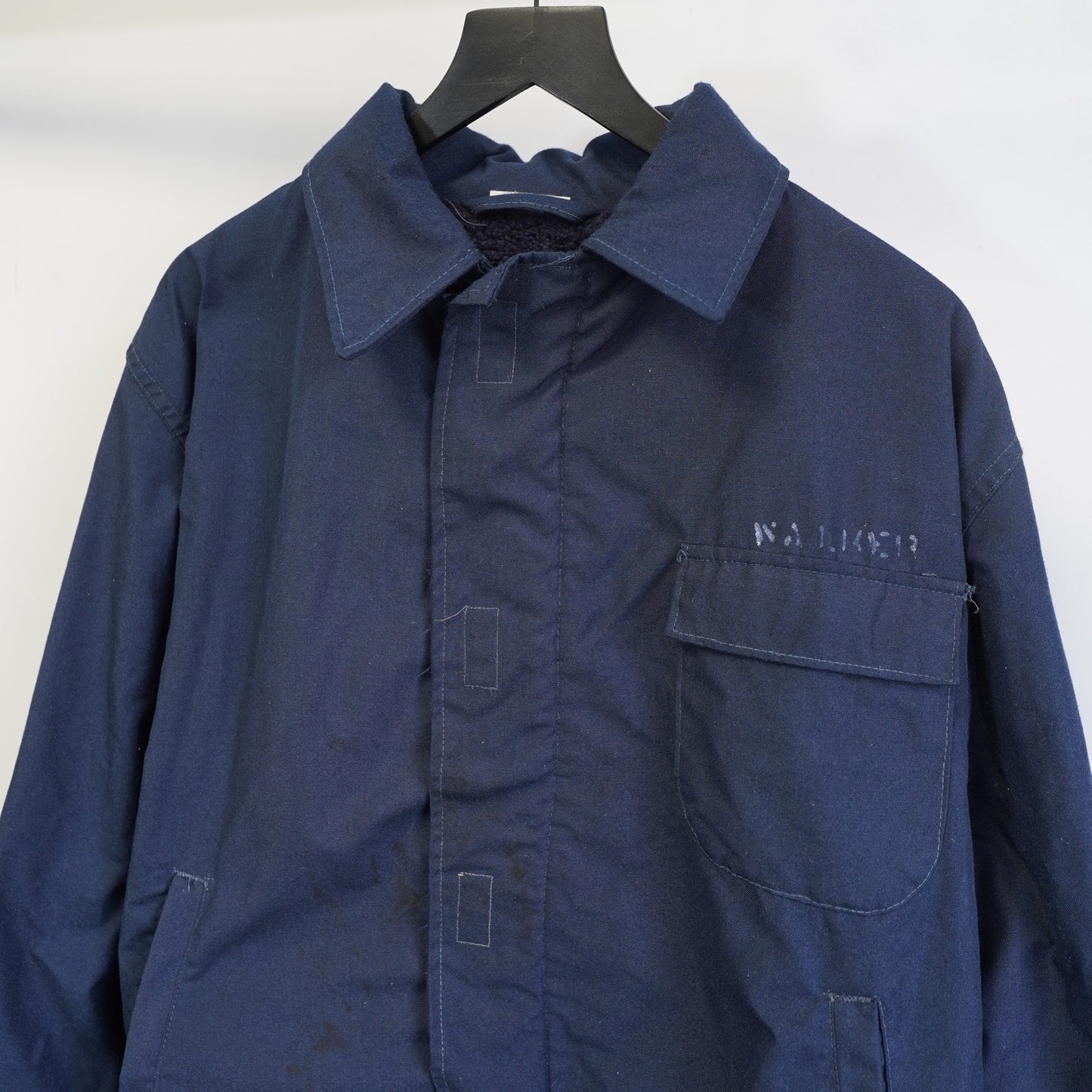 (L) Vintage US Navy Aramid Cold Weather Deck Jacket 90s Military Men's L Blue Bomber