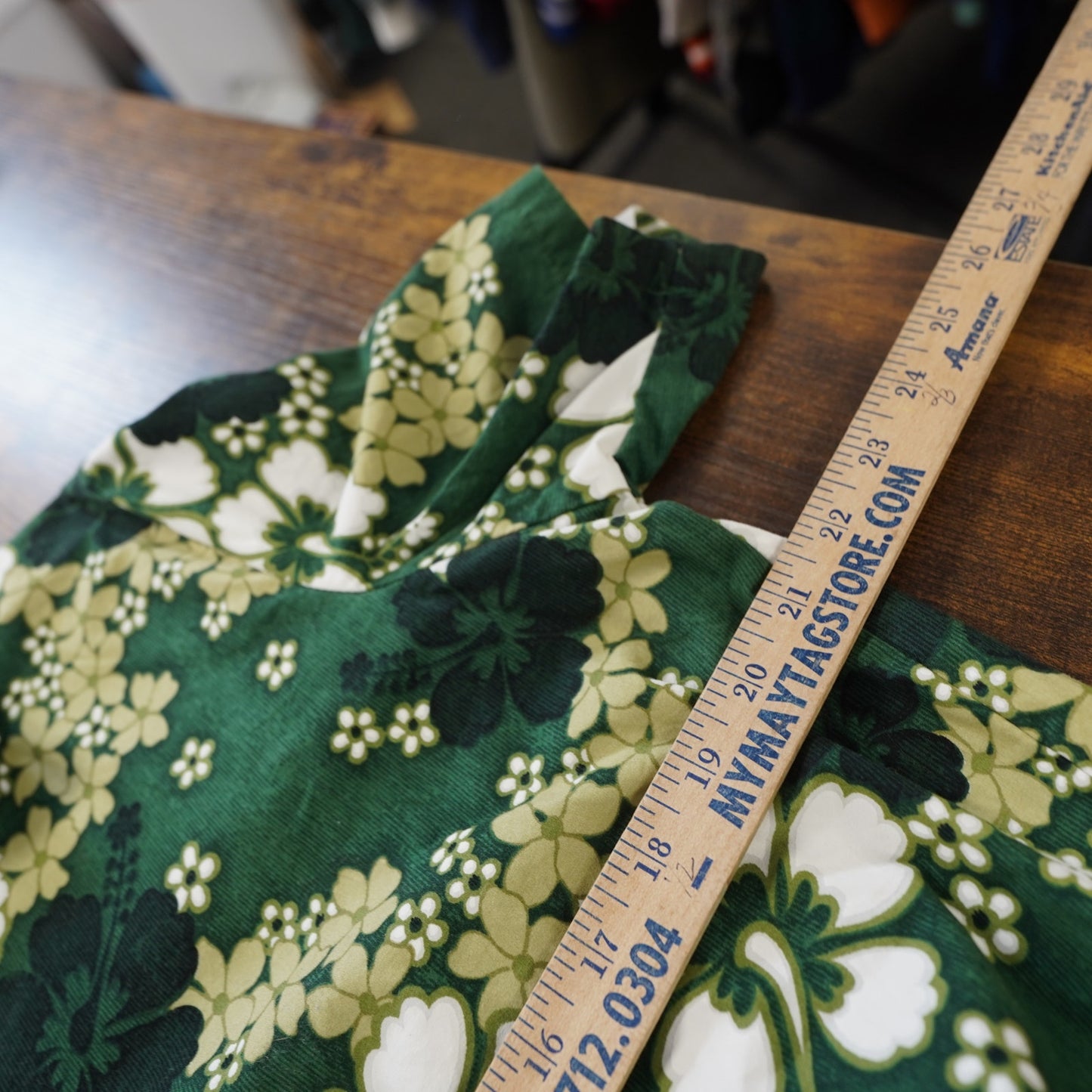 (L) Vintage 90s Hawaiian Flavor Shirt Men's L Floral Tropical Surf Green Hibiscus