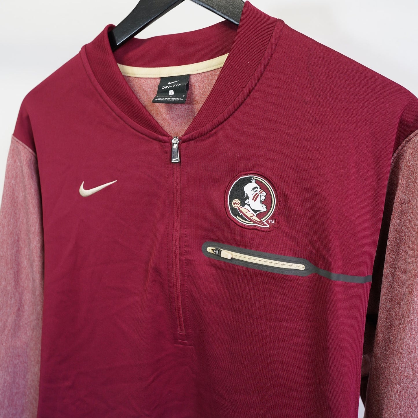 (L) Vintage Nike Florida State Seminoles Dri-Fit 1/4 Zip Pullover Men's L Red Gold