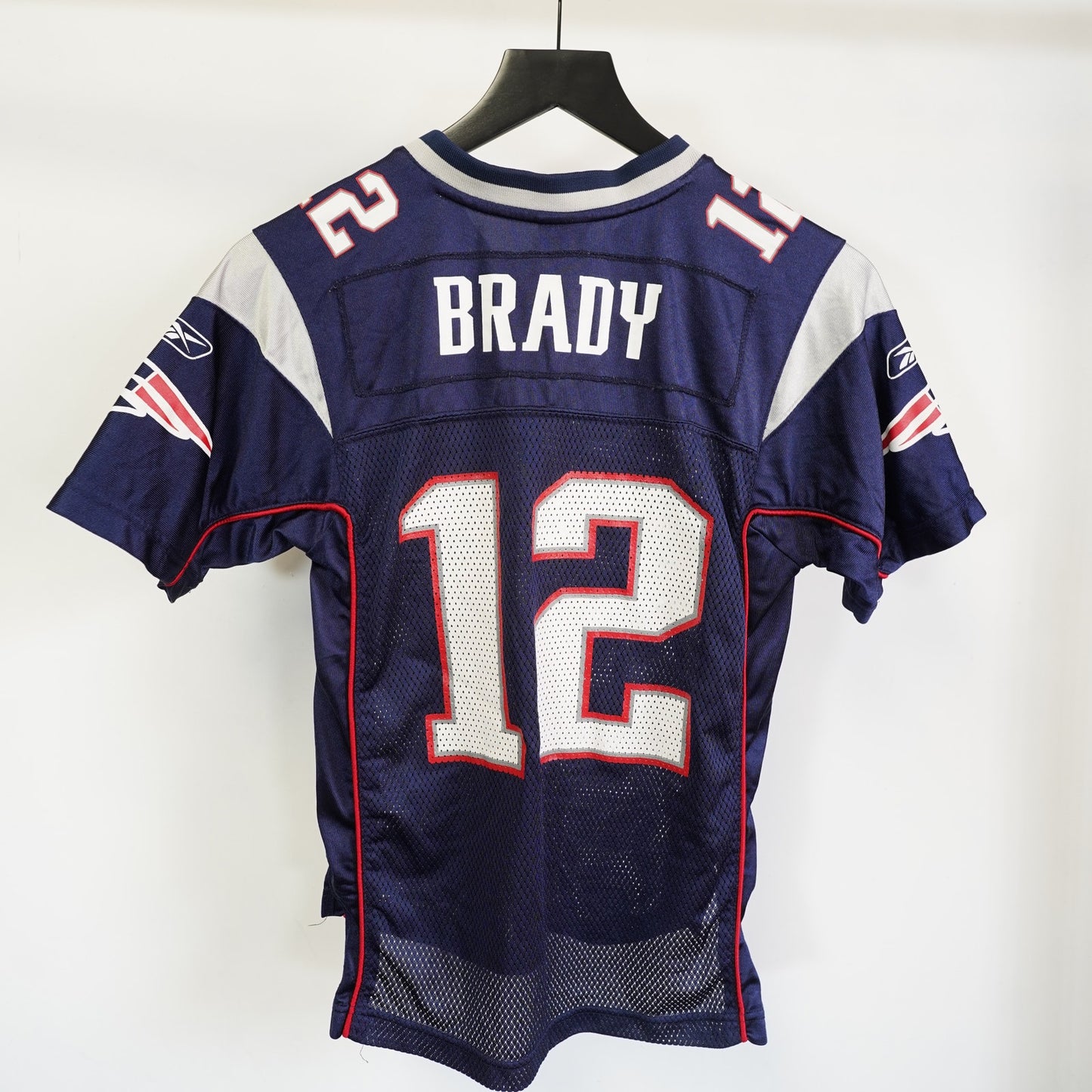 (Boy's M) Vintage Tom Brady New England Patriots Reebok Football Jersey Boy's M Navy Blue