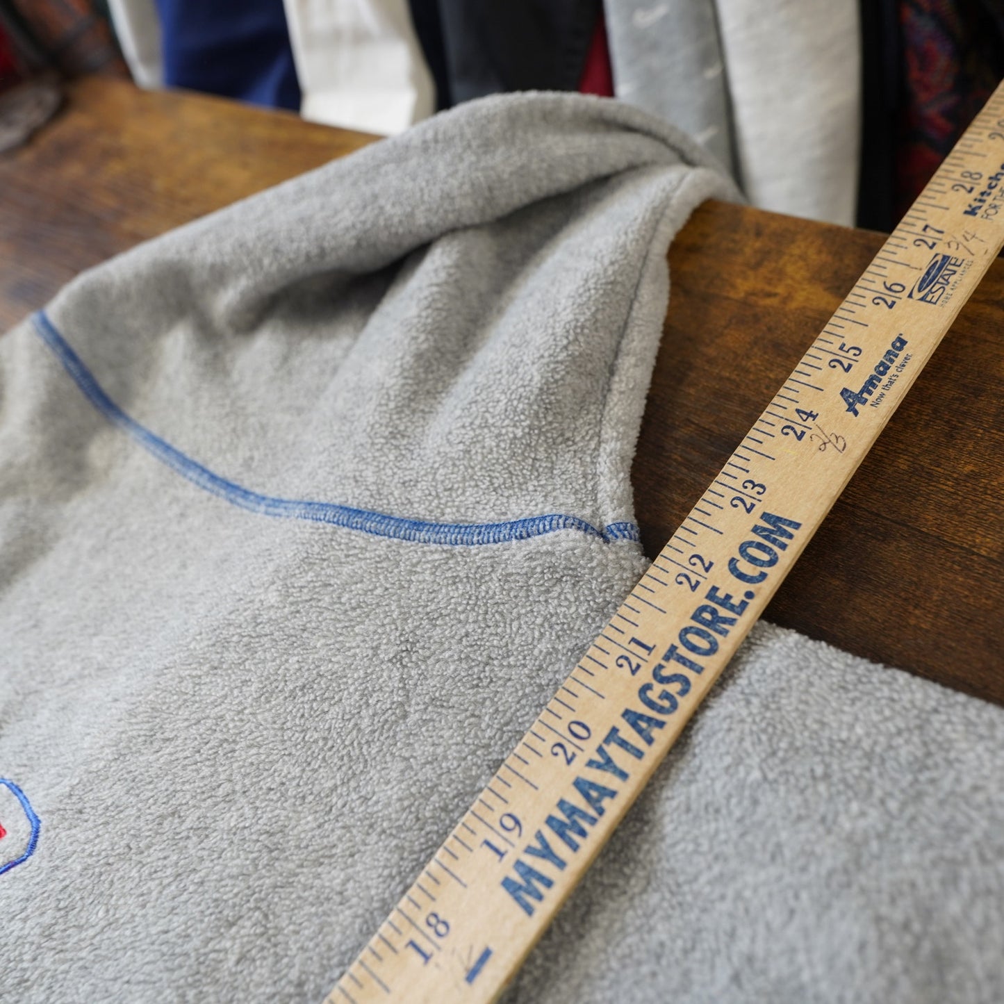 (M) Vintage Kanasa Jay Hawks Fleece Crewneck Sweatshirt Sewn Men's M Gray Blue Retro