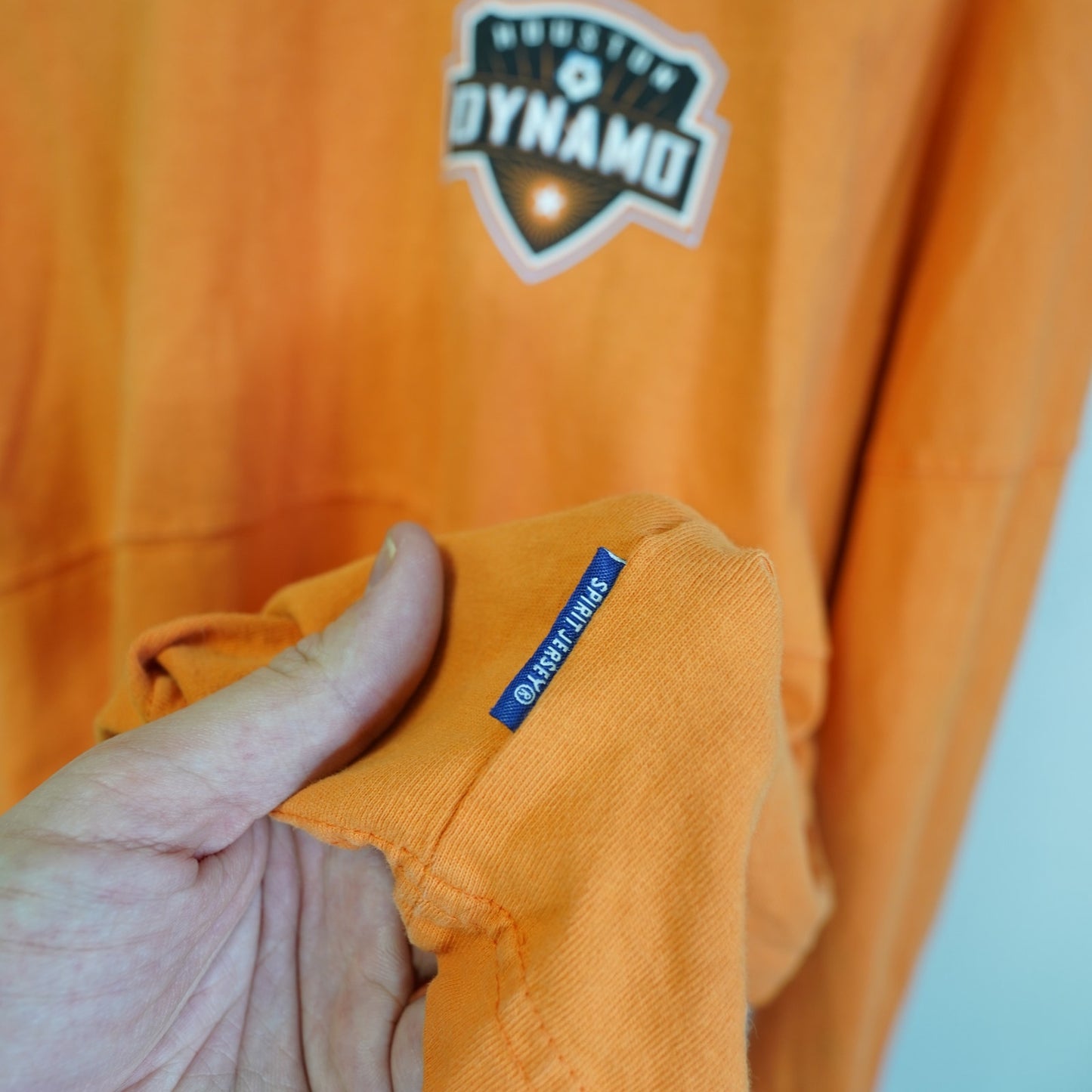 (S) Houston Dynamo Spirit Jersey MLS Soccer Unisex S Orange Fanatics Longsleeve
