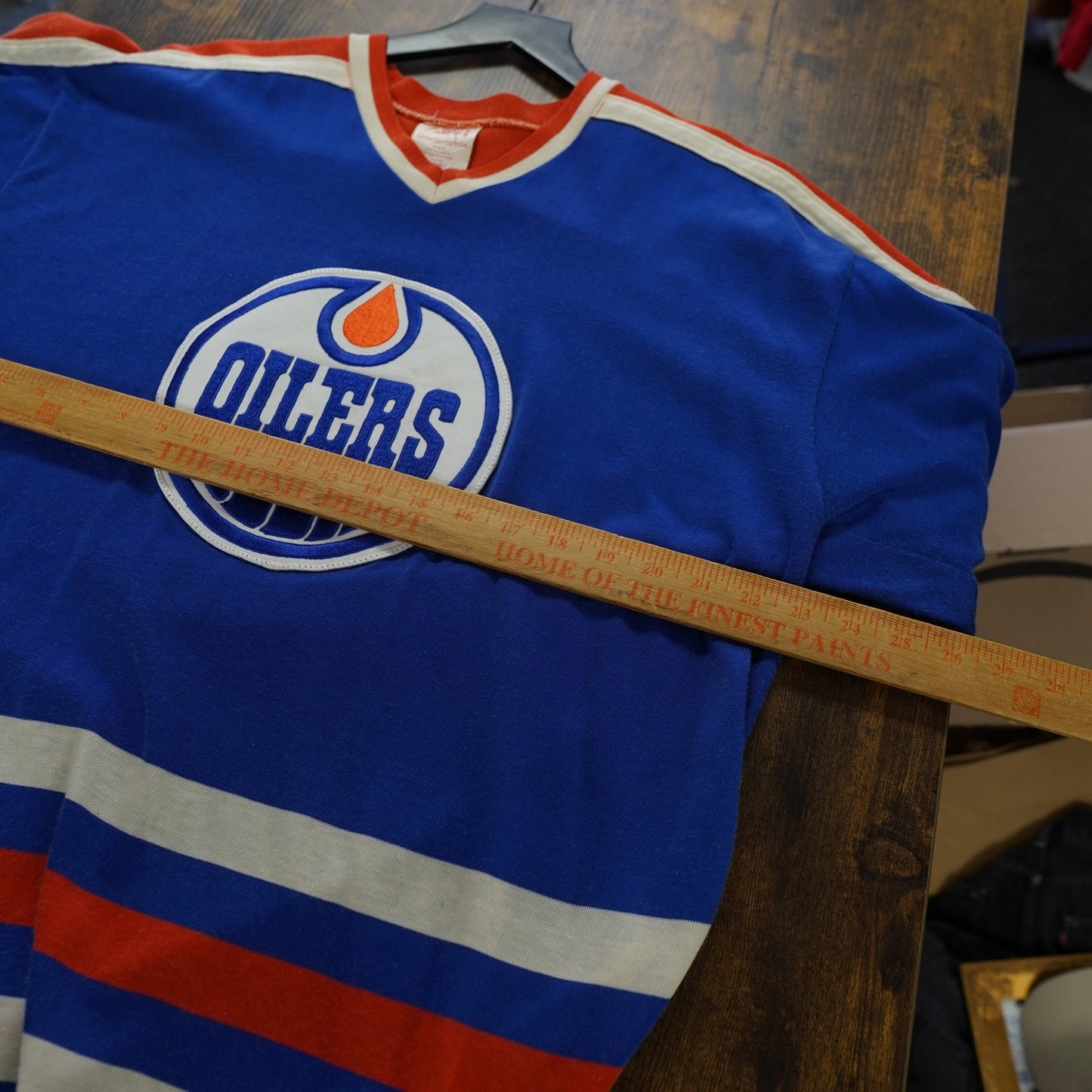 (XL) Vintage 80s Sandow Knit SK Edmonton Oilers Embroidered Hockey Jersey