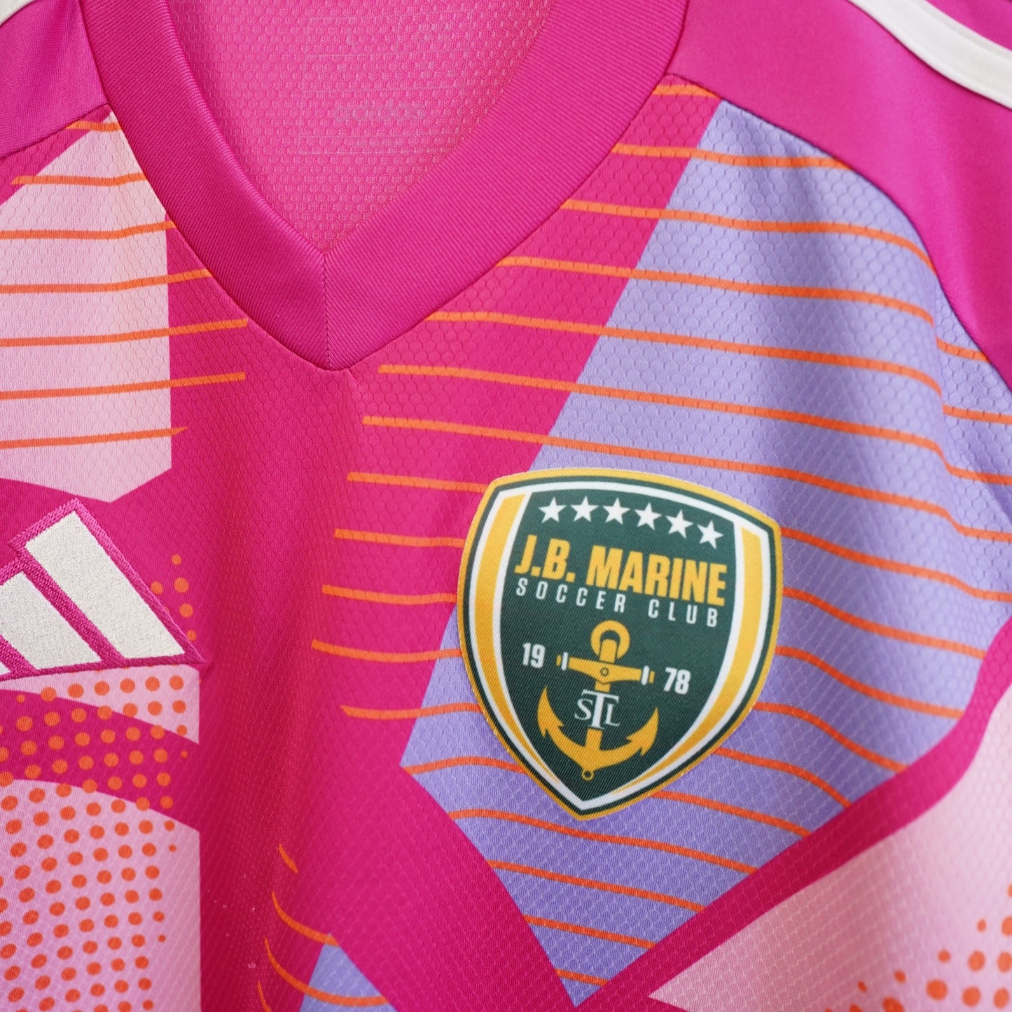 (L) Adidas Goalie Keeper Longsleeve Soccer Jersey Men's L Hot Pink Retro JB Marine