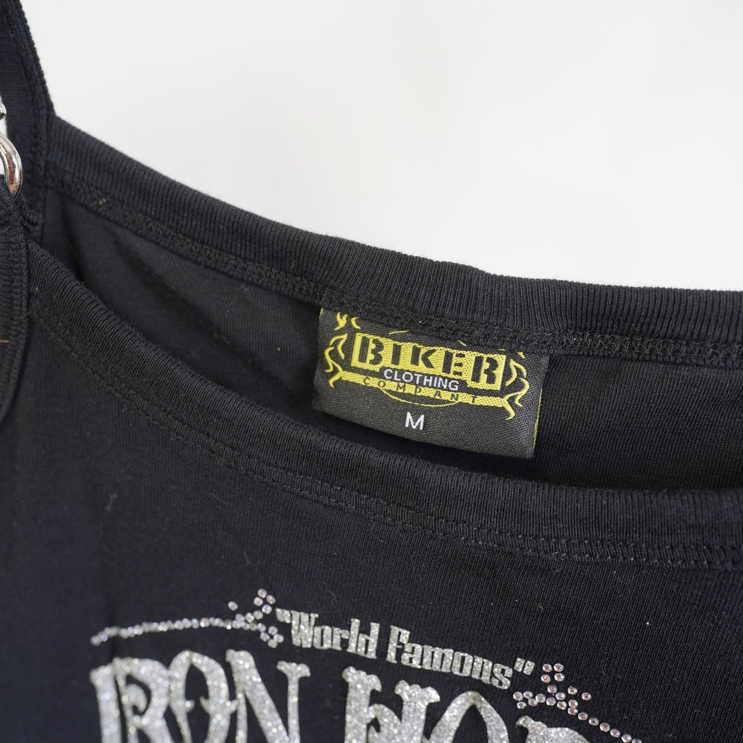 (Women's M) Vintage Iron Horse Saloon Y2K Biker Spaghetti Strap Tank Top Women's M Black