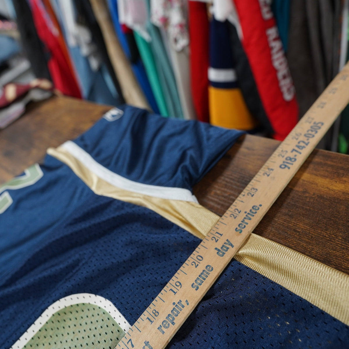 (L) Marshall Faulk Vintage St. Louis Rams Reebok Football Jersey Men's L Blue Gold