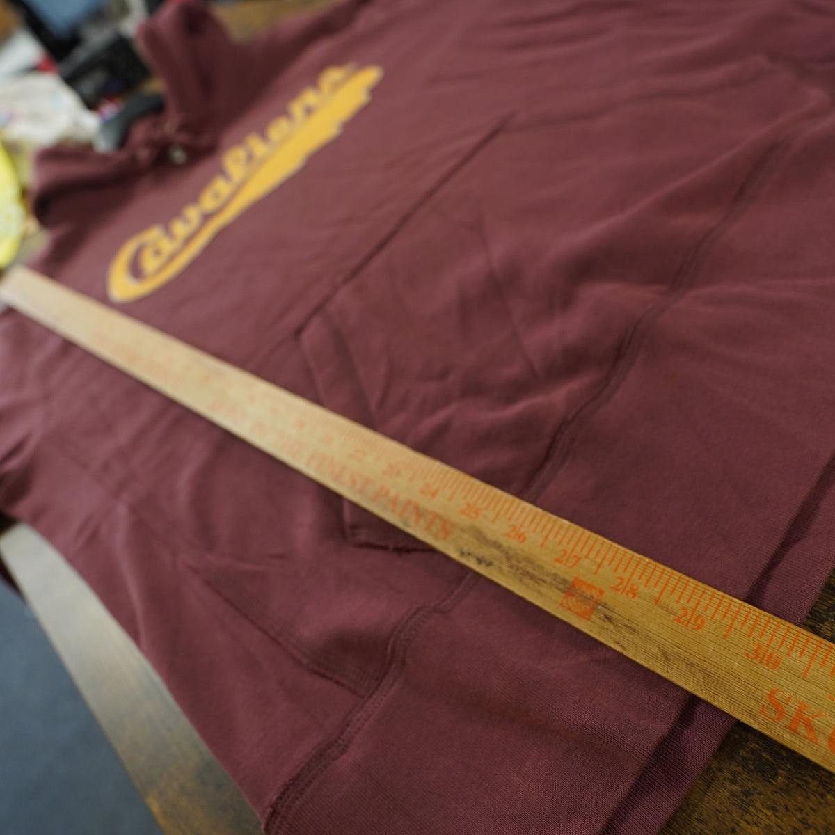 (XL) Cleveland Cavaliers Sewn NBA 47 Banner Script hoodie Men's Maroon Gold Retro