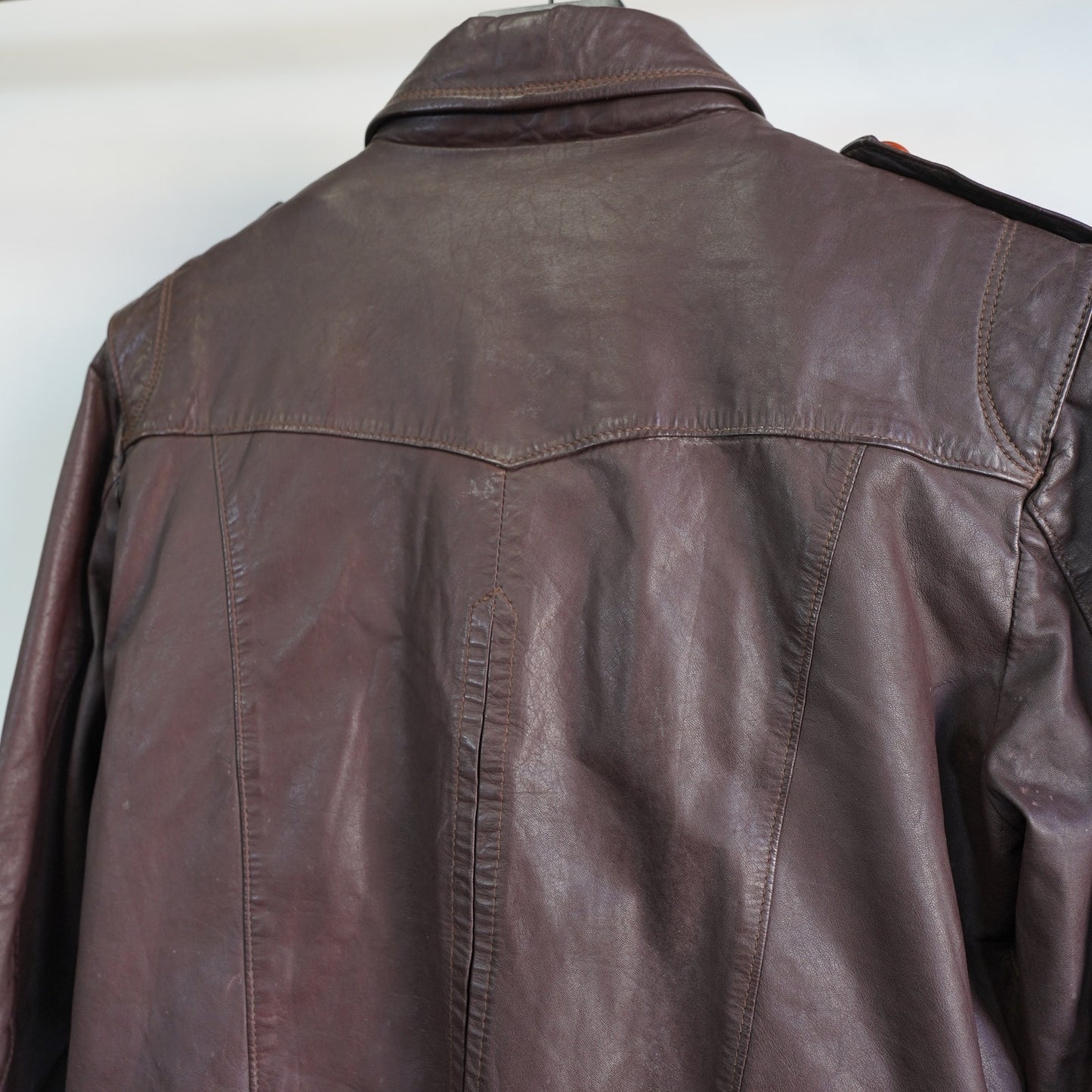 (M/L) True Vintage Colmer 70s Spanish Leather Brown Bomber Motorcycle Jacket Men's M-L