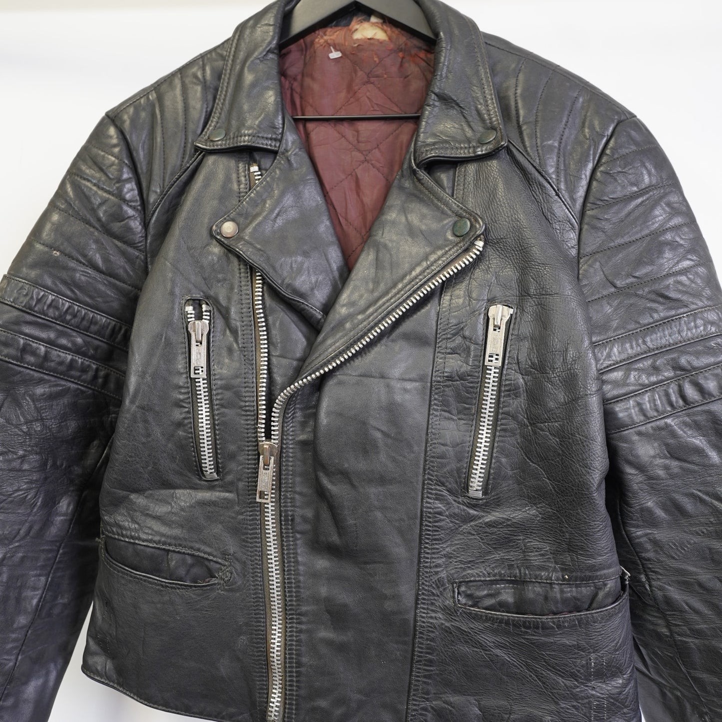 (M) True Vintage 60s Horse Leathers Motorcycle Leather Biker Jacket Men's M Sz. 52