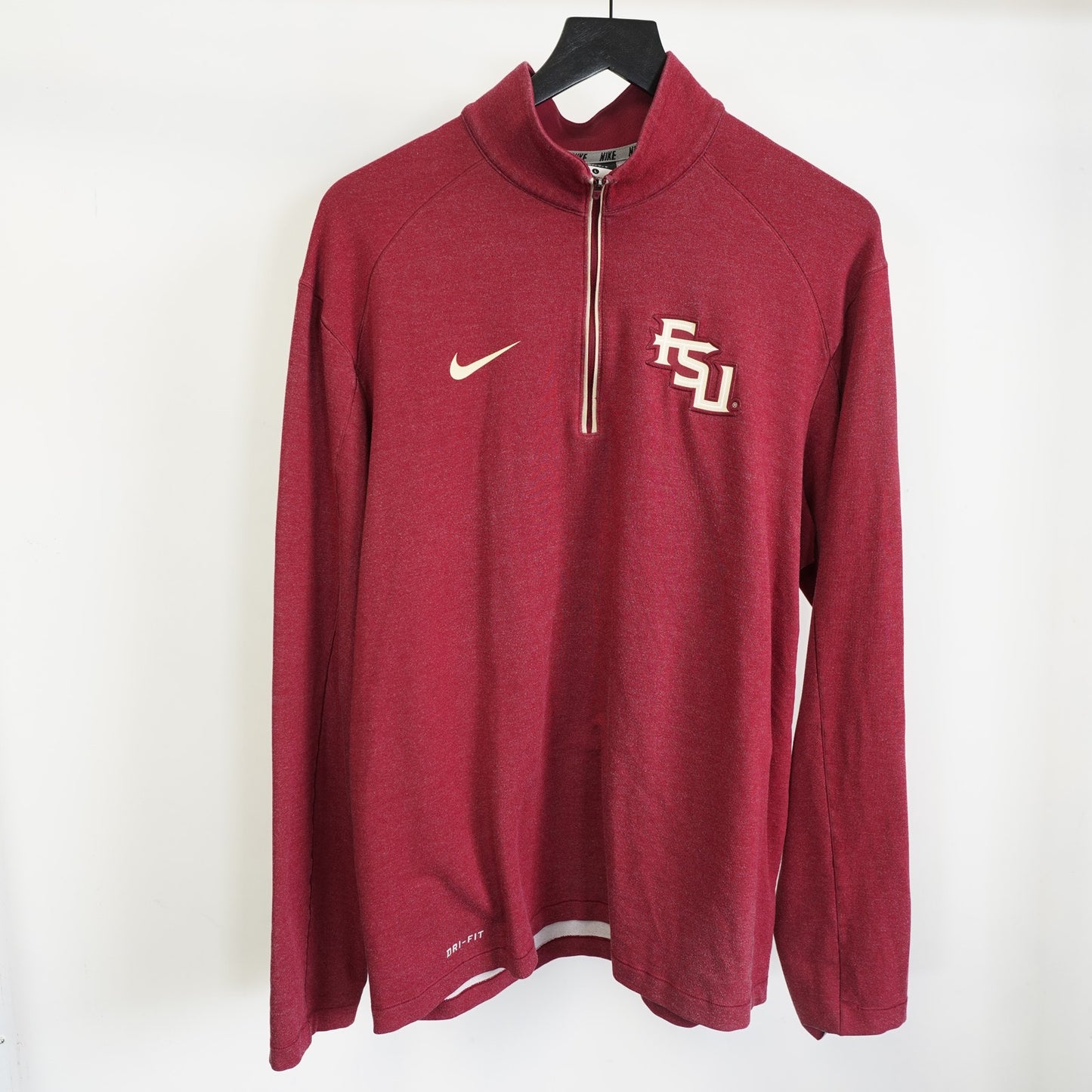 (L) Nike FSU Florida State Seminoles 1/4 Zip Pullover Men's L Dri-Fit Red Gold