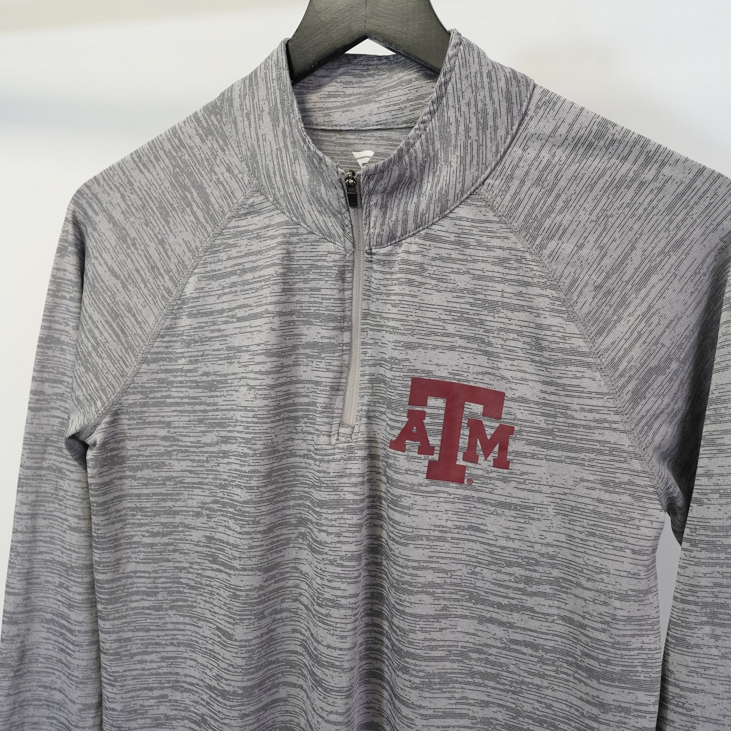 (S) Texas A&M Aggies Fanatics 1/4 Zip Pullover Longsleeve Men's S Gray ATM Maroon